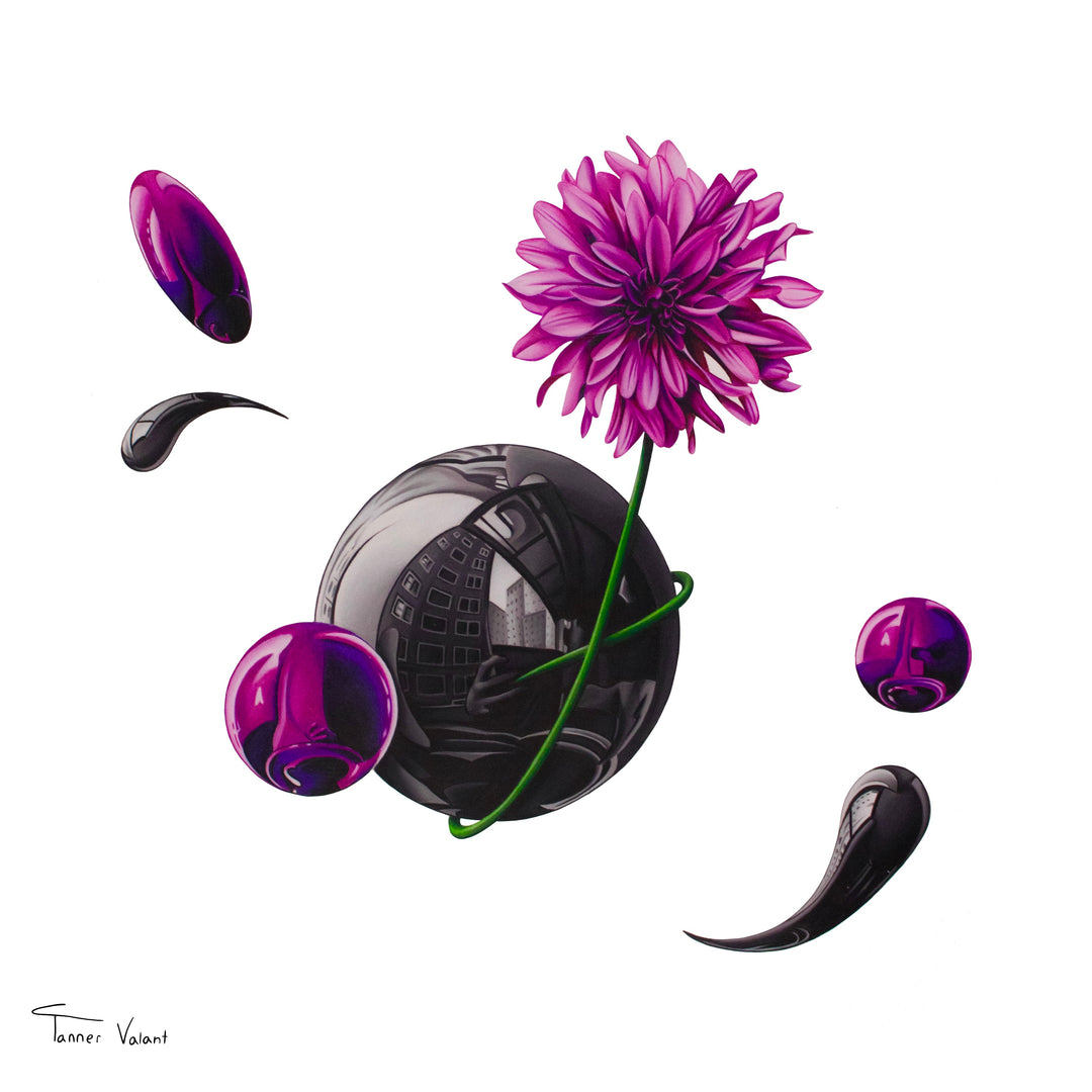 Photorealism, Photorealistic, Color Pencil, Pencil Drawing, Contemporary Art, Surrealism, Floral, Purple
