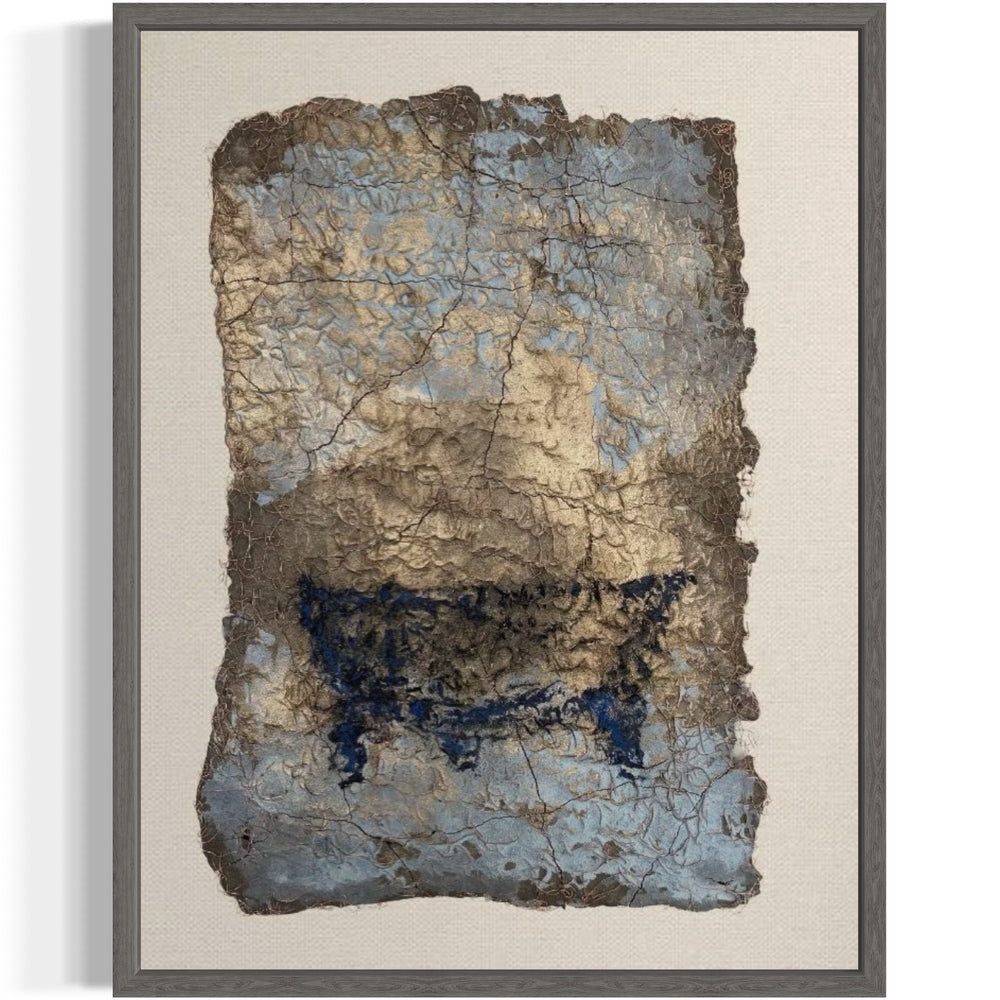 organic abstract collage of materials  fragmented chipped surface with wires and paint