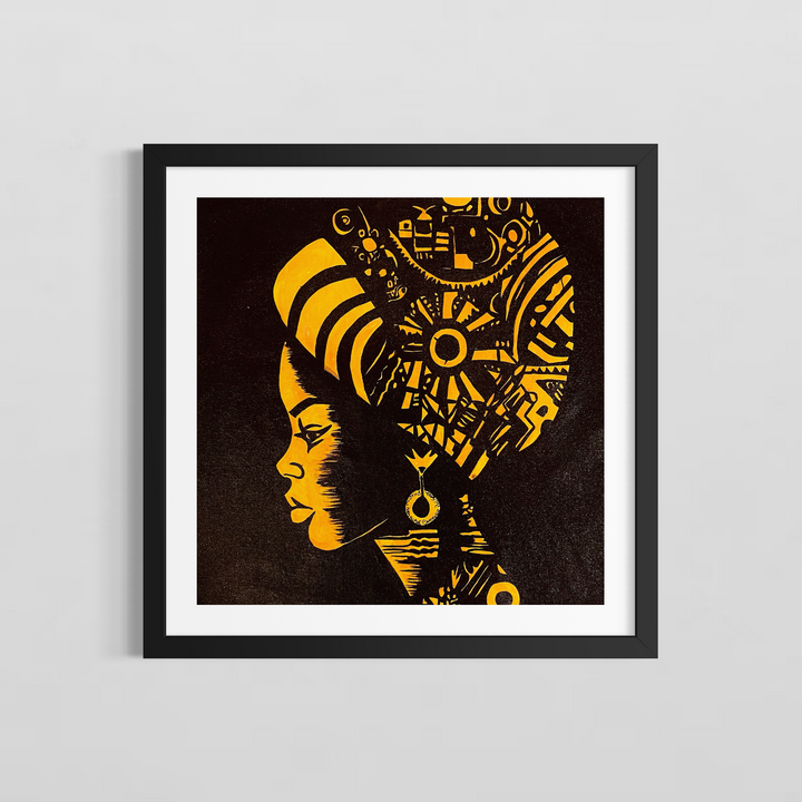 "In Shadow" by US-based artist Suave Gonzalez, an expressive acrylic on canvas portrait depicting a woman&