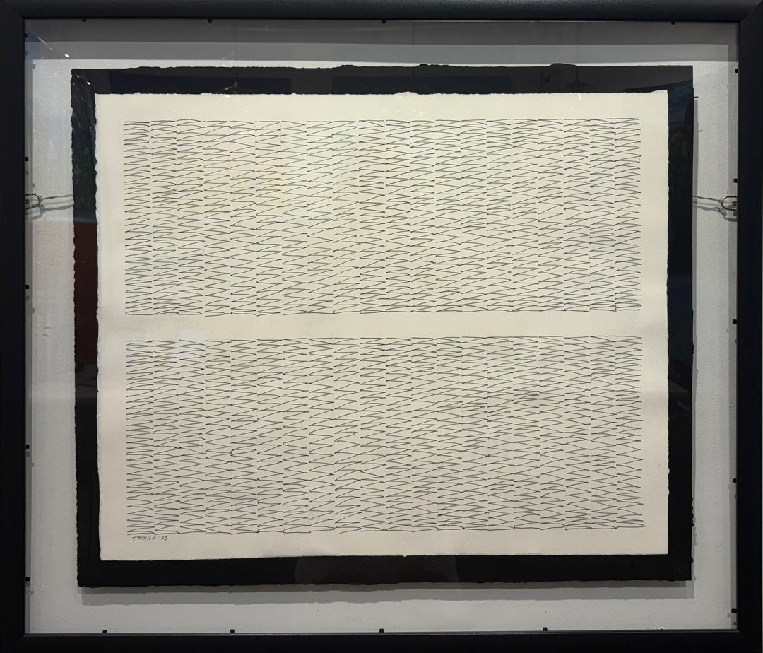 pen line geometric minimalism on paper symbolizing life line time passed in black and white in frame