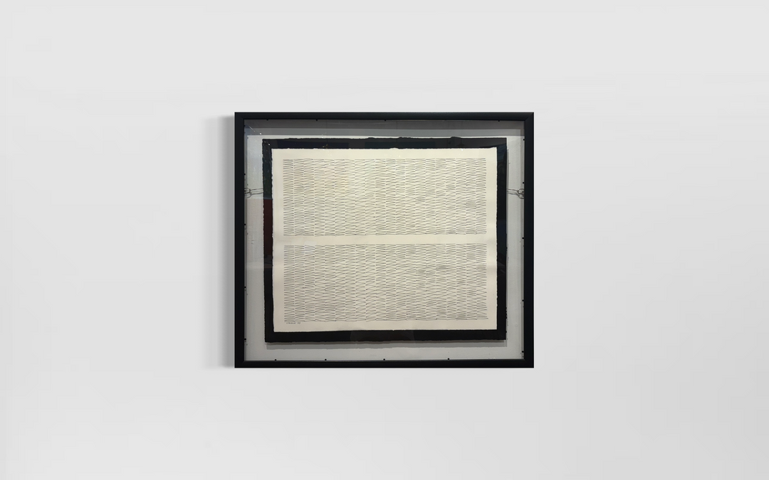 pen line geometric minimalism on paper symbolizing life line time passed in black and white in frame