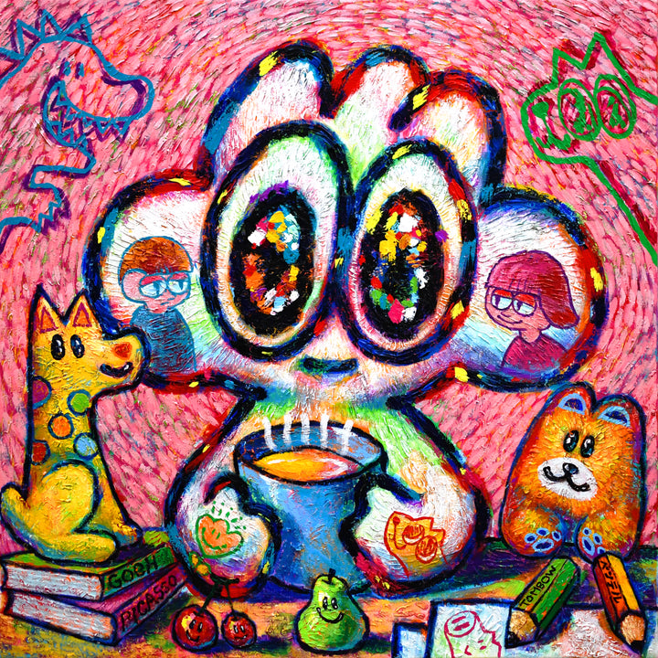 Pink, Surrealism, Impressionist, Pop Art, Neo Pop, Character, Animals