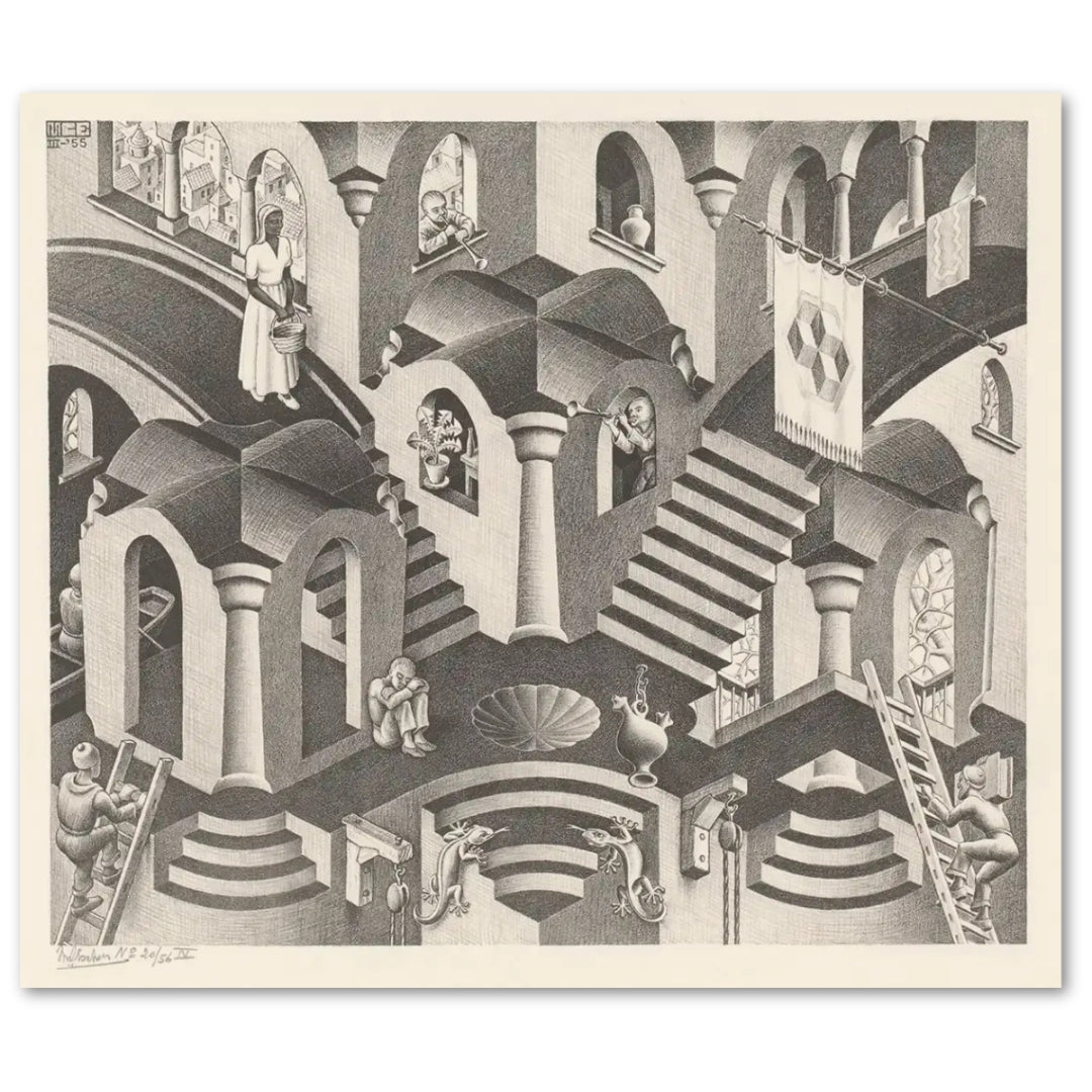 M.C Escher Signed Original Lithograph Waterfall | Morton Contemporary