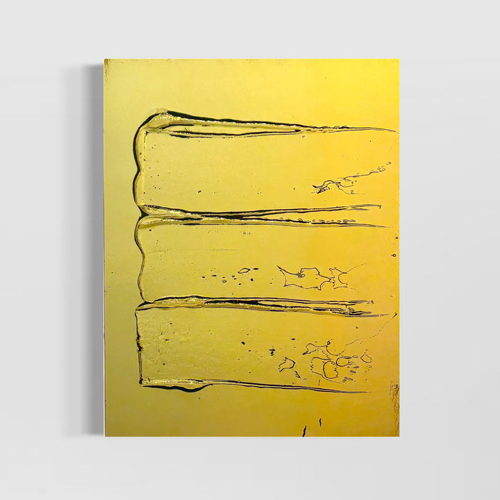 all gold metal liquid wet surface with three swipes horizontal texture paint shiny metallic 