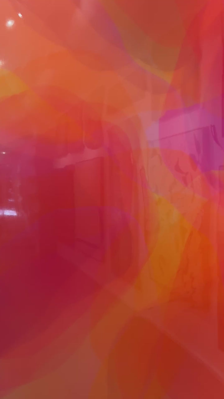 Abstract ethereal blending of gradient colors overlapping transparency pink yellow orange colors in organic shapes