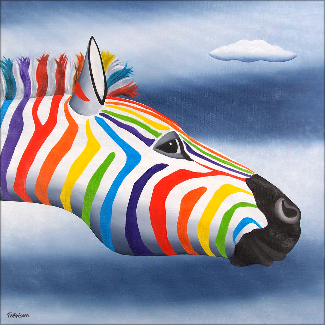 Curiosity Colors, artwork by Carlo Trevisan. Oil on canvas. 14 by 14 inches.