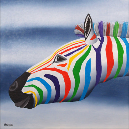 Rainbow, artwork by Carlo Trevisan. Oil on canvas. 14 by 14 inches.