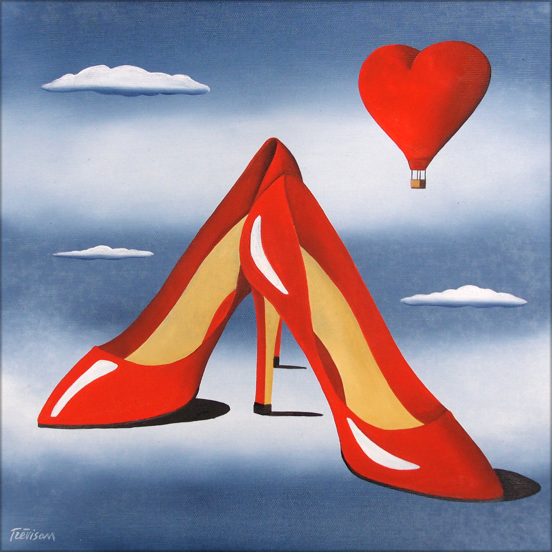 Red Love, artwork by Carlo Trevisan. Oil on canvas. 14 by 14 inches.