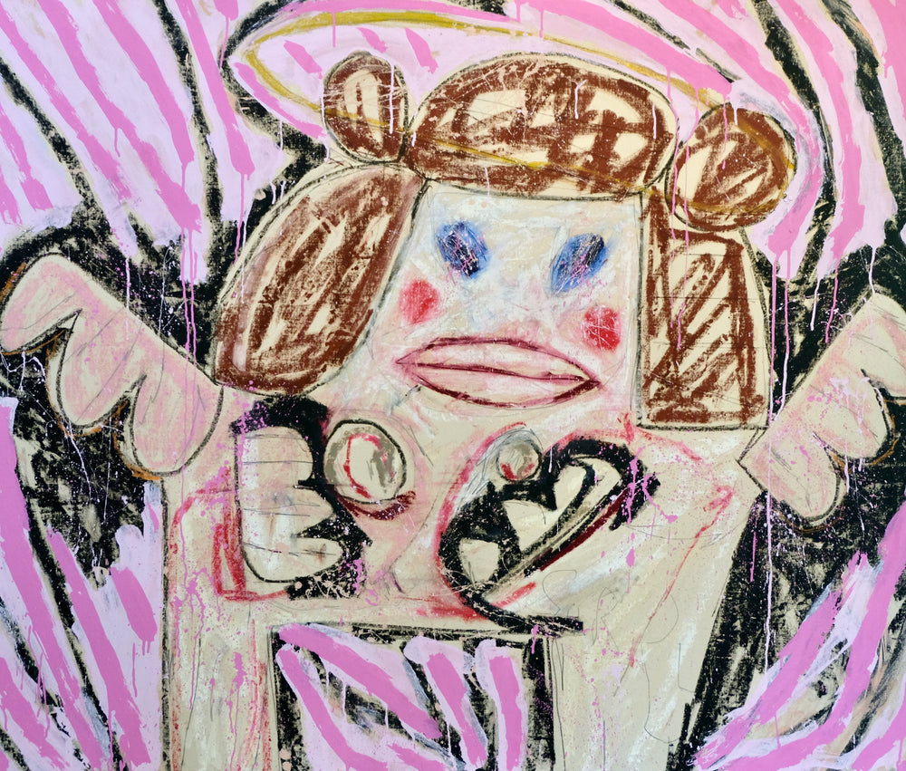 Wandering Angel, a painting by Adam Hander. Oil stick and acrylic on canvas.