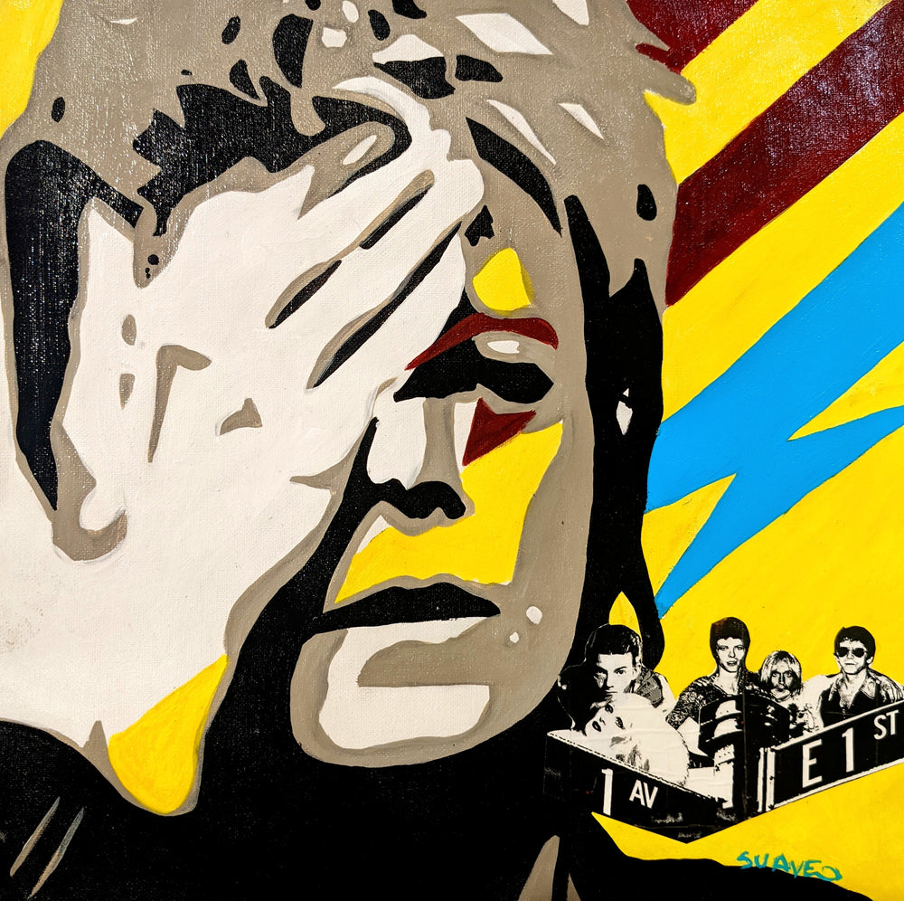 Do You See Me? (David Bowie), artwork by Suave Gonzalez. Acrylic paint on canvas. 14 by 14 inches.