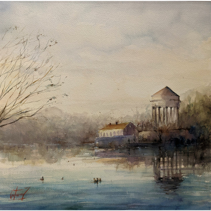 Franklin Delano Roosevelt, artwork by Pierre Gutierrez. Watercolor on paper. 14 by 14 inches.