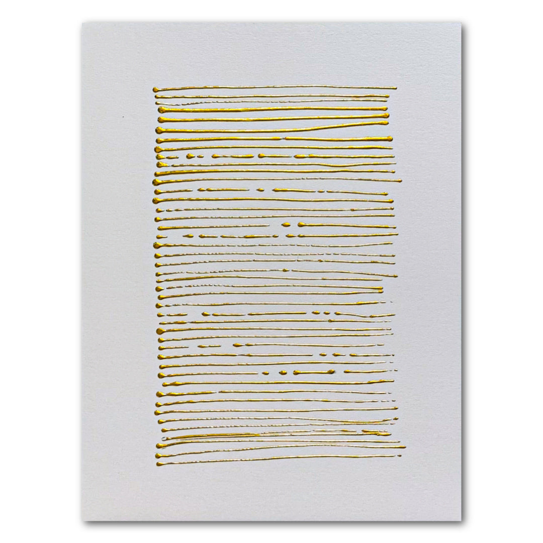 Golden Texture No. 135, artwork by M. Clark. Gold foil on illustration board mounted to sintra panel. 10.5 by 8 by 0.5 inches.