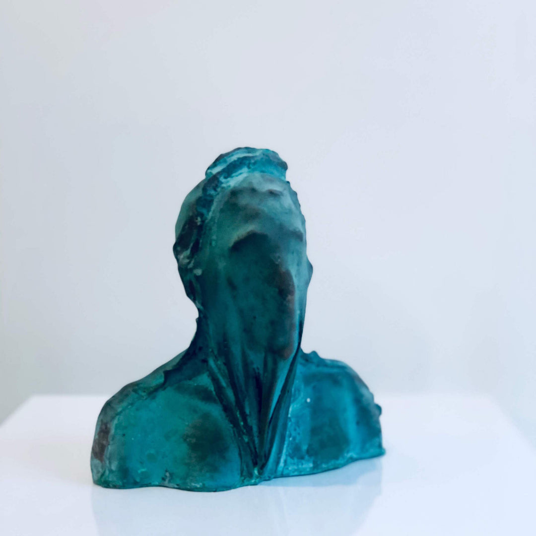 Hidden Man, sculpture by Michal Cimala. Bronze. 4.75 by 3.45 by 2.5 inches.
