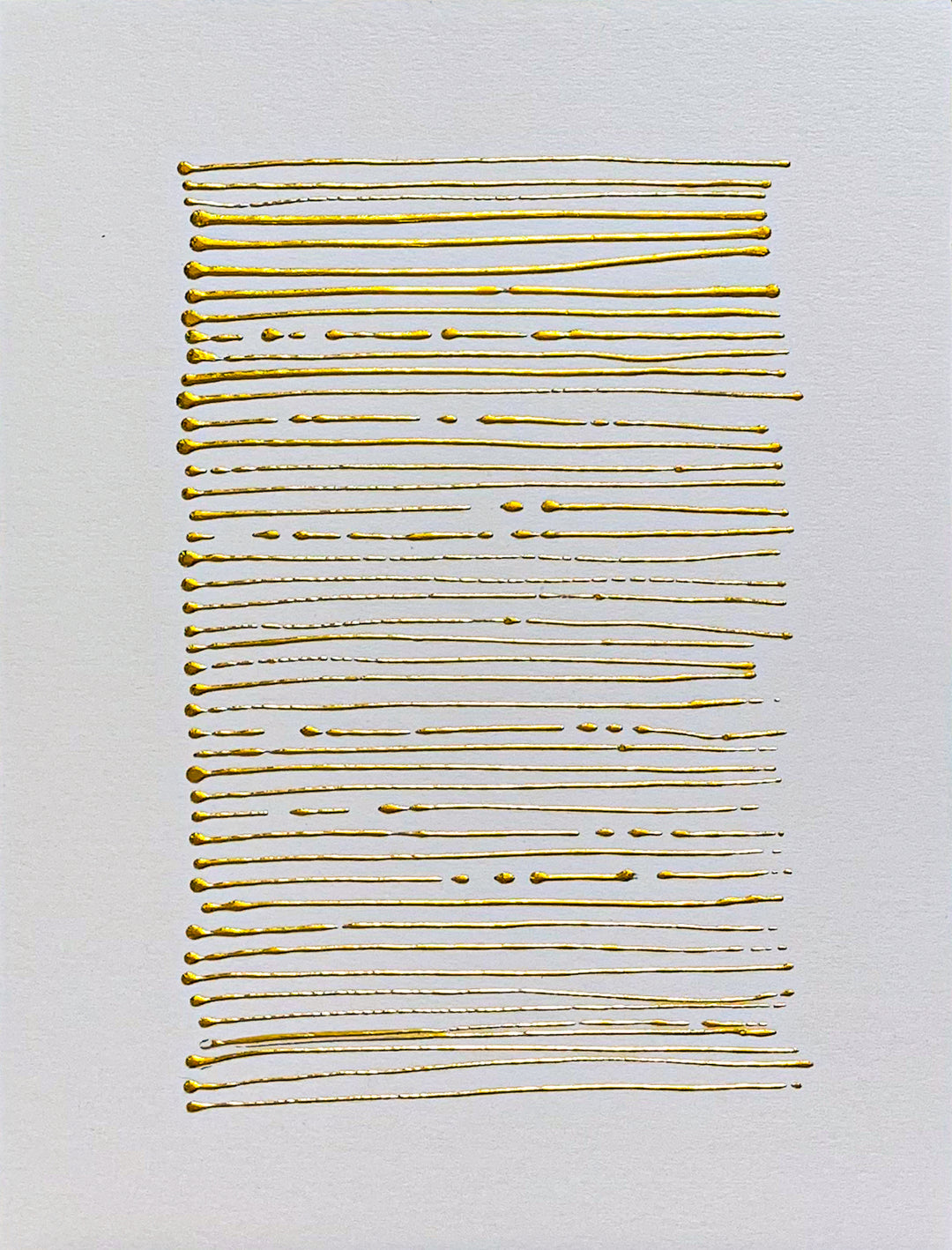 Golden Texture No. 135, artwork by M. Clark. Gold foil on illustration board mounted to sintra panel. 10.5 by 8 by 0.5 inches.