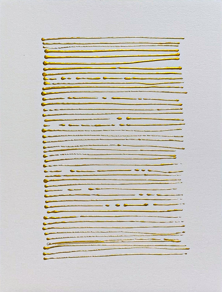Golden Texture No. 135, artwork by M. Clark. Gold foil on illustration board mounted to sintra panel. 10.5 by 8 by 0.5 inches.